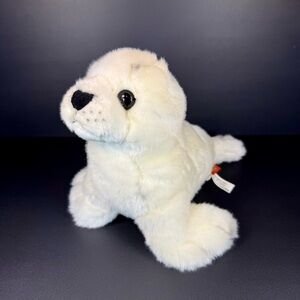 Adventure Planet Newborn Baby White Harbor Seal Plush Stuffed Animal Toy